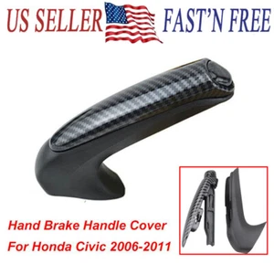 Carbon Fiber Front Hand Brake Trim Cover For Honda Civic Coupe Sedan 2006 - 2011 - Foto 1 di 7