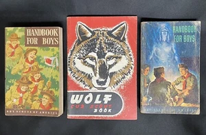 Lot of 3 Vintage 1948 & 1954 Boy Scouts of America/Wolf Cub Scout HANDBOOKS - Picture 1 of 5