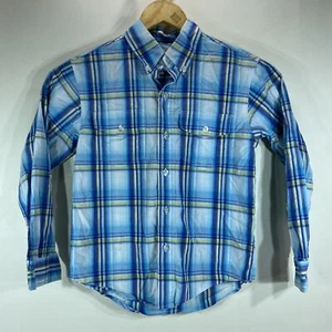 Roper Blue Plaid Button Down Long Sleeve Shirt Boys Size Medium 8-10 - Picture 1 of 9