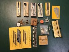 large lot of vintage watch and clock repair tools and supplies