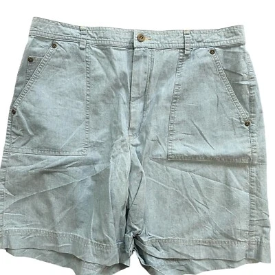 Pantalones Cortos Liz Claiborne Lizwear Petite Denim Cintura Alta Bolsillos Lavado Ligero 16 Foto 1 de 4