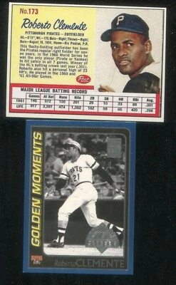Roberto Clemente Lot of 2 2001 Topps Golden Moments Opening Day/ 1962 Reprint - Image 1 of 2