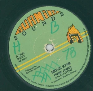 " MOVIE STAR." frankie jones. BURNING SOUNDS 7in 1977. - Imagen 1 de 2