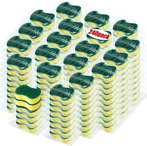 240 Pcs Individually Wrapped Sponges Kitchen Bulk Non Scratch Scouring Sponges - Picture 1 of 6