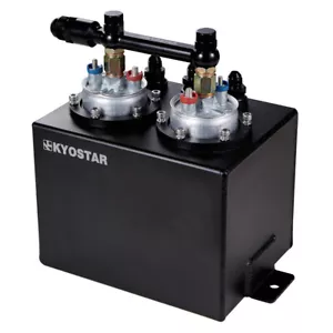 KYOSTAR 3L High Flow Fuel Swirl Surge Pot Tank An10 Oil Rail + Dual 044 Pump NEW - Picture 1 of 13
