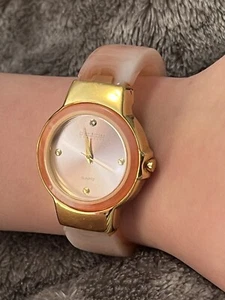 Joan Rivers Watch Woman Bangle Pink Stone Band Wrist Fashion Jewelry - Picture 1 of 4
