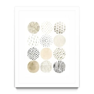 Giant Art 30x40 Neutral Pattern Play I Matted and Framed in Multi-Color - Picture 1 of 3