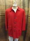 Rare Rockabilly Vtg 1950S Berkray Red Canvas "Pop Coat" Quilt Lined Jacket Sz 42