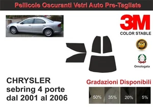 pellicola oscurante vetri chrysler sebring 4p dal 2001-2006 kit completo - Imagen 1 de 1