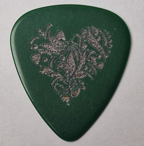 Médiator Plectre Pick guitare - Plastique épais vert Cœur floral CUSTOM au choix