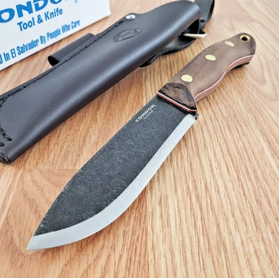 Cuchillo fijo Condor Bisonte 4,63" Full Tang 1095HC hoja de acero mango de nogal Foto 1 de 4