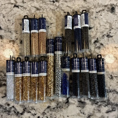 Cuentas de vidrio checo Bead Treasures - Superduo, corneta y rocaille 18 tubos Foto 1 de 4