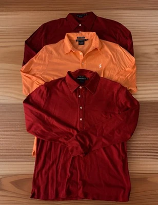 Lote de 3 Camisas Polo Ralph Lauren Golf Para Mujer Grandes Rojo Naranja Manga Larga Foto 1 de 4