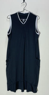 Vestido con volantes Tail White Label negro sin mangas de golf/tenis mediano para mujer Foto 1 de 4