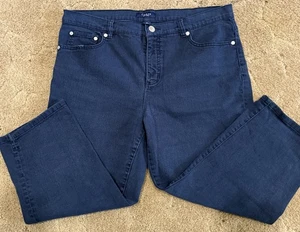 Chaps Est. 1978 Damen High Rise Dark Wash Jeans Capri Größe 14 Preppy Chic - Bild 1 von 8