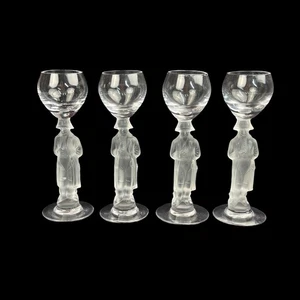 4er Set - Bayel Kristall Napoleon mattierter Stiel Cordial Gläser 5,8", 2oz - Bild 1 von 13