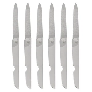 Nail File, 6PCS Folding Nail File Metal Stainless Steel Fold Cuticle Professi... - Picture 1 of 9