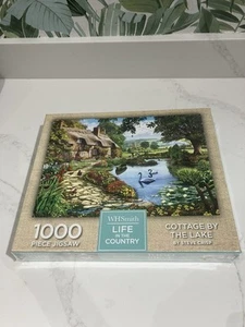 Sealed Unopened 1000 piece jigsaw by WHSmith "Cottage By The Lake” - Picture 1 of 4