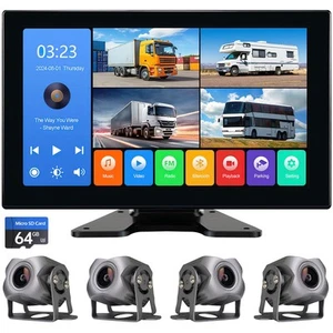 4 Channel 1080p Backup Camera Dash Cam for RV/Truck/Trailer/Van/SUV/Cars,10.2... - Picture 1 of 6