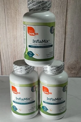 Zahler InflaMix,( 3 包)偶尔支持炎症,120 粒 360 总计 — 第 1/4 张图片