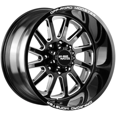 Off-Road Monster M17 22x12 6x5.5" -44mm Black/Milled Wheel Rim 22" Inch - Image 1 of 4