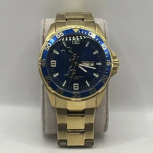 Disney Parks MICKEY MOUSE SILHOUETTE SELTENE BLAU UND GOLD EDELSTAHL UHR - Bild 1 von 5