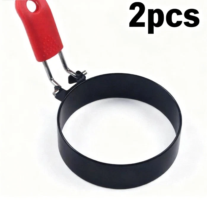 2件装不锈钢炸蛋模具蛋环带刷子炸蛋新品 — 第 1/3 张图片