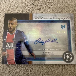 2020-21 Topps Museum Rafinha Auto 20/75 Paris Saint Germain Brazil - Picture 1 of 3