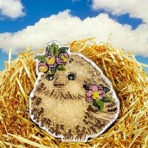 DIY Kreuzstich Stickset auf Kunststoffbasis Ostern Huhn Basteln Geschenk - Bild 1 von 5