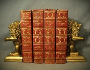 antike rote Leder Mühlbachs Werke Chesterfield Napoleon Marie Antoinette 4bd - Bild 1 von 6