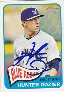 HUNTER DOZIER WILMINGTON BLUE ROCKS SIGNED 2014 HERITAGE CARD KANSAS CITY ROYALS - Picture 1 of 1