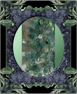 Paillettes antiche rotellina verde pavone 5 mm rare Belgio Art Nouveau 1930 lotto NOS - Foto 1 di 6