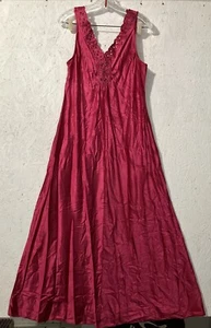 Camicia da notte lunga vintage VANITY FAIR Dea rosa fucsia NYLON taglia media usata in ottime condizioni - Foto 1 di 12