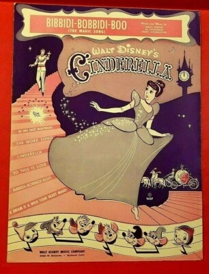 Partituras vintage de Cenicienta de Walt Disney BIBBIDI-BOBBIDI-BOO - 1949  Foto 1 de 4