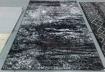 SILVER / BLACK 5'-1" x 7'-6" Back Stain Rug, Reduced Price 1172770239 ADR112A-5 - Image 1 of 4