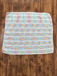 ¡Manta para bebé de ganchillo multicolor hecha a mano! - Imagen 1 de 3