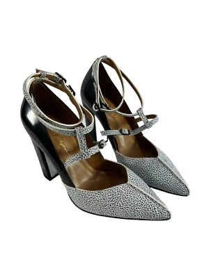 Mujeres Genuino PHILLIP LIM Tacones Gruesos Zapatos 35.5 5 Negro Blanco Dos Tonos Foto 1 de 4