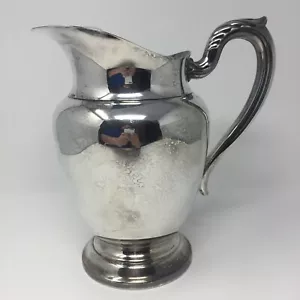 Brocca acqua vintage Oneida USA Arcadia placca argento con labbro ghiaccio - Foto 1 di 9