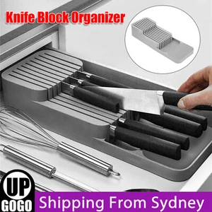 Storage Rack Knife Block Organizer Kitchen Knives Rack Drawer Holder Tray AU New - Picture 1 of 11