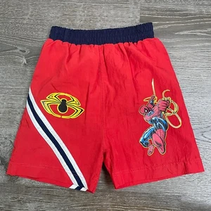 MM Boys Swim Trunks Red Spiderman Lined Shorts Size 5 - Picture 1 of 3