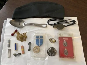 vintage military patches lot With US Spoon ,Whistle , And Cap SB-D - Picture 1 of 7