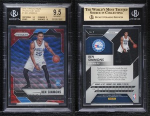 2016-17 Panini Prizm Ruby Wave Prizm Ben Simmons #1 BGS 9.5 GEM MINT Rookie RC