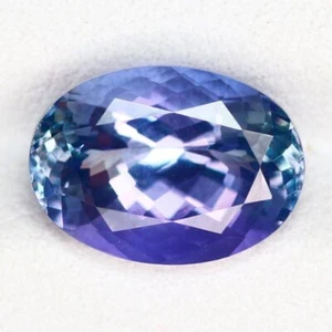 3,60 ct GIT zertifiziert IF oval 10,9 x 7,9 mm 100 % natürlicher lila blauer Tansanit - Bild 1 von 7