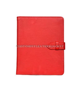 New iPad 2 3 & 4 Cover In Red Nappa Luxury Real Genuine Leather Cover Case Stand - Picture 1 of 9