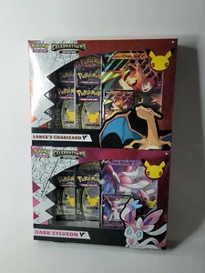 Pokemon Celebrations Lance's Charizard & Sylveon V Collection - Set of 2 - New! - Picture 1 of 5