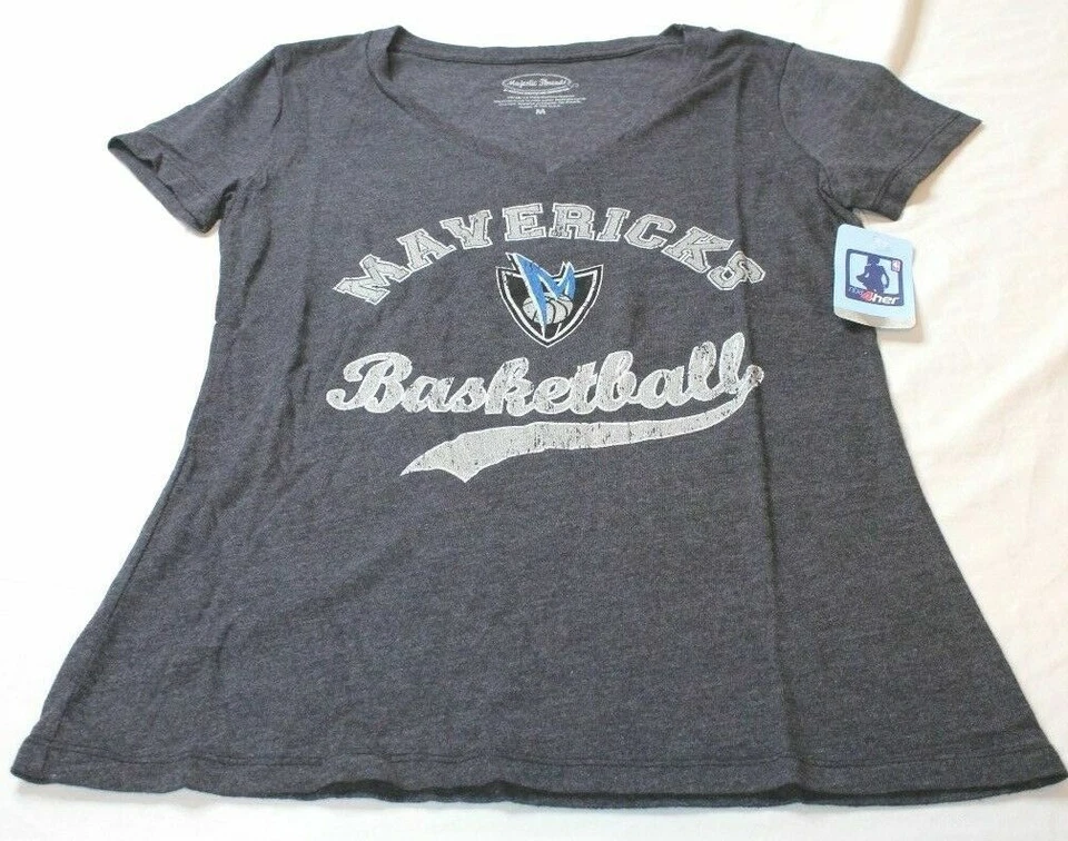 Nueva camiseta manga corta Dallas Mavericks NBA Dirk Nowitzki para mujer cuello en V Foto 1 de 4