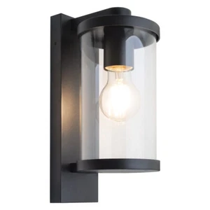 Outdoor Black Wall Lantern Light Clear Diffuser LED 4W Warm White ZLC378 - Picture 1 of 12