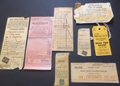 Railroad Ephemera Union Pacific Milwaukee Road Ticket Stub Miscellaneous - Image 1 of 4