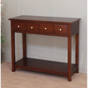 Traditionally Handcrafted Mahogany Orchard Console Table With Low Shelf T054 - Picture 1 of 3