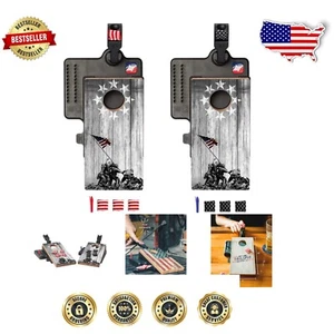 Kompaktes Indoor Cornhole Spiel Set - 2 Bretter, Scoring Pins, Mini Taschen enthalten - Bild 1 von 8
